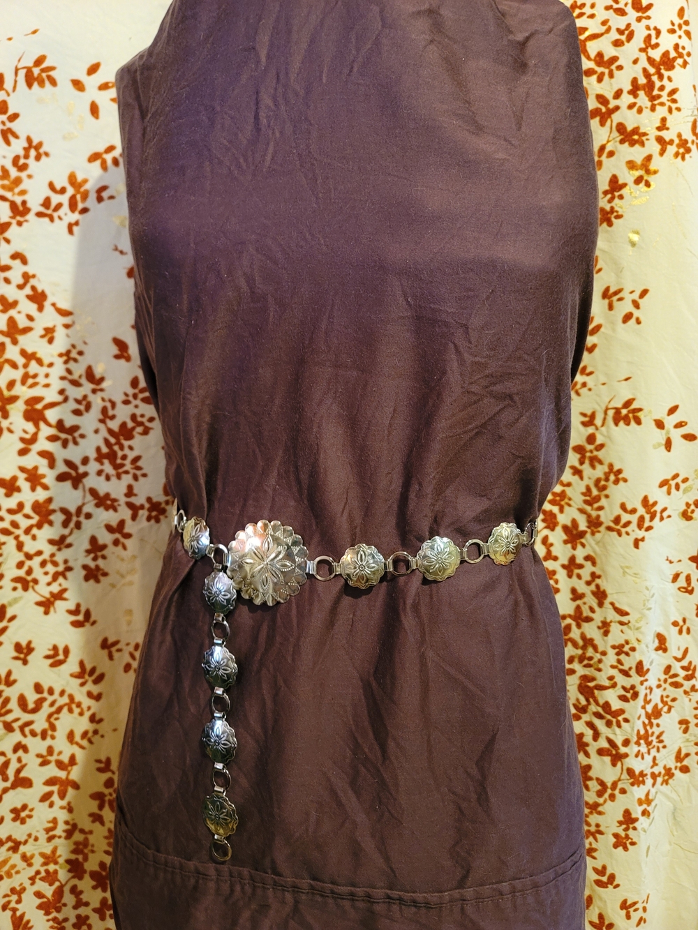 Silver Floral Concho Waist Belt